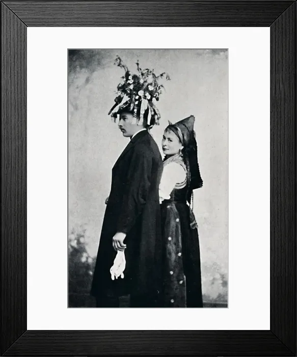 Framed Print : A bride and bridegroom of the Black Forest, 1912. Artist: E Uhlenhuth Framed Print : A bride and bridegroom of the Black Forest, 1912. Artist: E Uhlenhuth