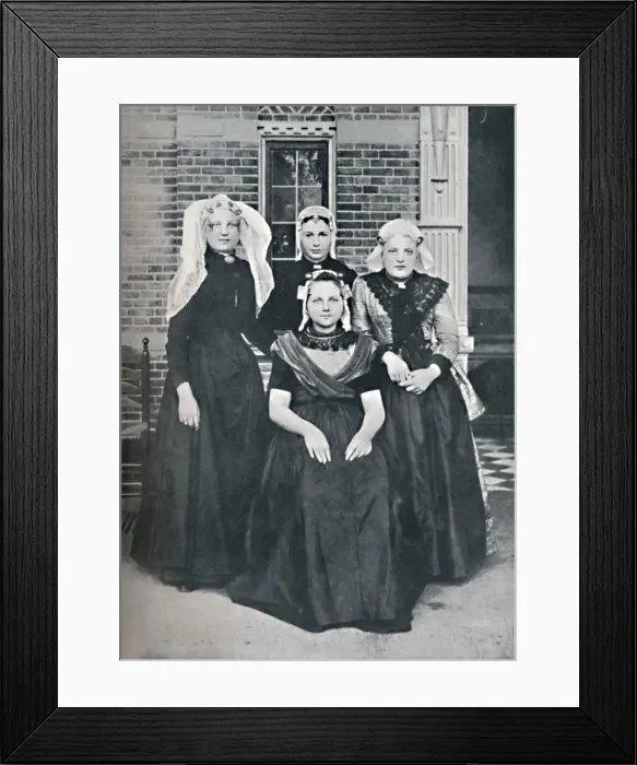 Framed Print : A group of young Dutch women of Friesland, 1912. Artist: Levy Bros Framed Print : A group of young Dutch women of Friesland, 1912. Artist: Levy Bros