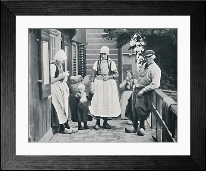 Framed Print : A family group of Marken people, North Holland, Netherlands, 1912. Artist: P Fincham Framed Print : A family group of Marken people, North Holland, Netherlands, 1912. Artist: P Fincham