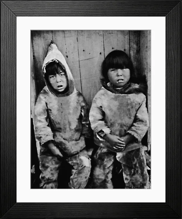 Framed Print : A pair of Eskimo boys, 1912. Artist: Wilfred Grenfell Framed Print : A pair of Eskimo boys, 1912. Artist: Wilfred Grenfell