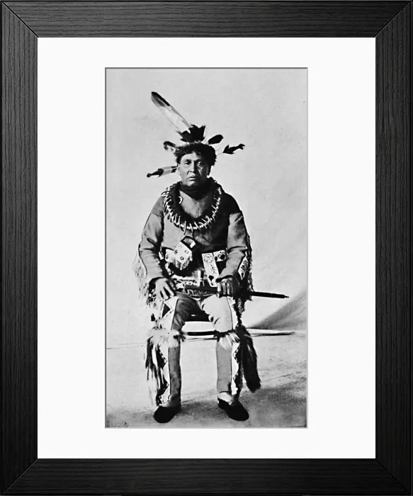 Framed Print : An Algonquin in full dress, 1912. Artist: Robert Wilson Shufeldt Framed Print : An Algonquin in full dress, 1912. Artist: Robert Wilson Shufeldt