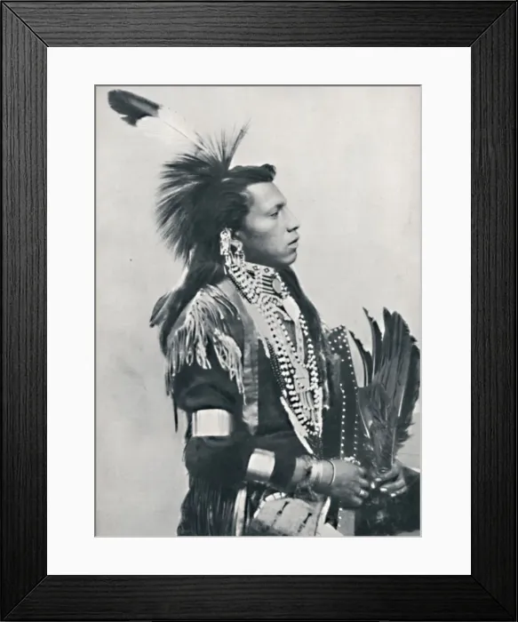 Framed Print : A North American Indian chief (profile), 1912 Framed Print : A North American Indian chief (profile), 1912