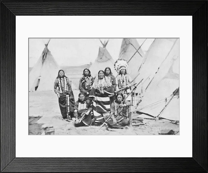 Framed Print : A Native American chief and squaws, 1912 Framed Print : A Native American chief and squaws, 1912