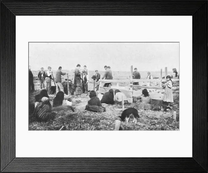 Framed Print : A funeral among the Pinto Indians of Southern California, 1912. Artist: CC Pierce & Co Framed Print : A funeral among the Pinto Indians of Southern California, 1912. Artist: CC Pierce & Co
