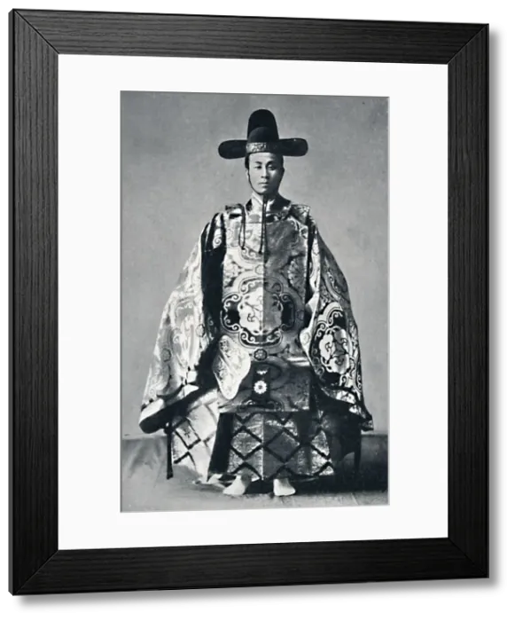 Framed Print : A Japanese court noble in ancient dress, 1902 Framed Print : A Japanese court noble in ancient dress, 1902