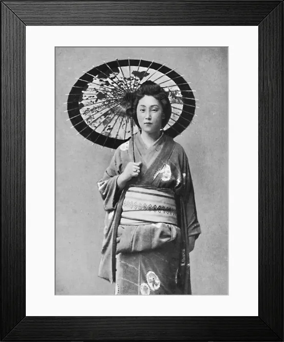 Framed Print : A Japanese lady in walking costume, 1902 Framed Print : A Japanese lady in walking costume, 1902
