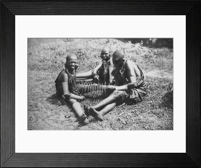 Framed Print : Three young Masai women, 1912 Framed Print : Three young Masai women, 1912