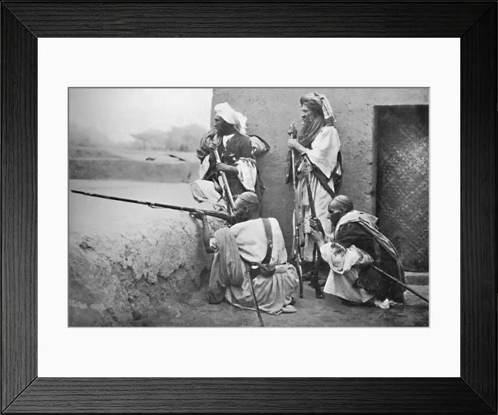 Framed Print : Afridis on the warpath, 1902. Artist: F Bremner Framed Print : Afridis on the warpath, 1902. Artist: F Bremner
