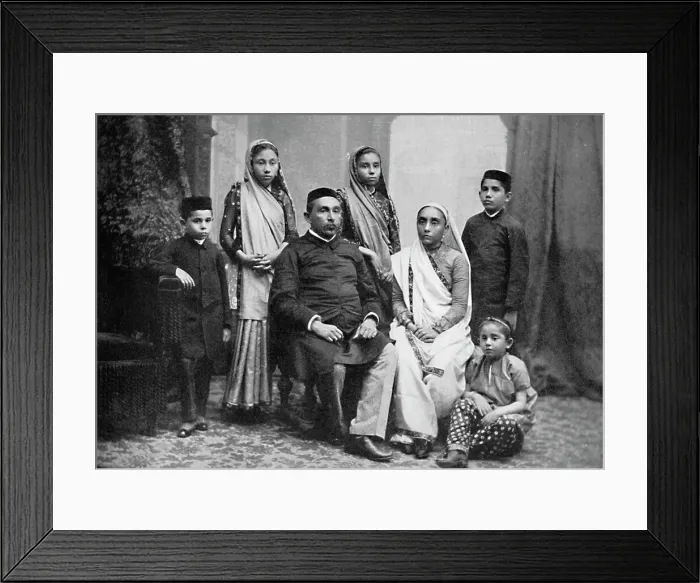 Framed Print : A Parsi family, 1902. Artist: Bourne & Shepherd Framed Print : A Parsi family, 1902. Artist: Bourne & Shepherd