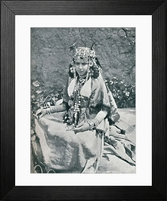 Framed Print : An Algerian woman in gala costume, 1912. Artist: Neurdein freres Framed Print : An Algerian woman in gala costume, 1912. Artist: Neurdein freres