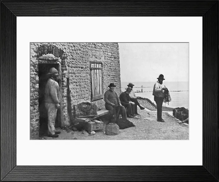 Framed Print : Fishermen, Sheringham, Norfolk, 1912 Framed Print : Fishermen, Sheringham, Norfolk, 1912