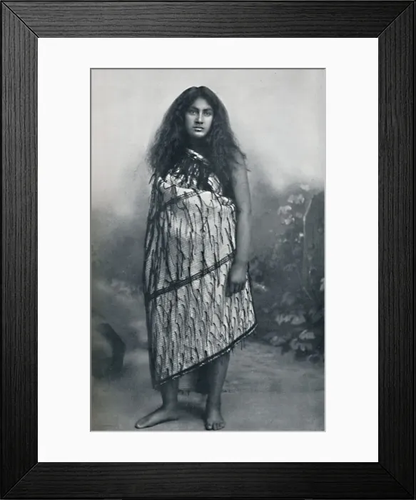 Framed Print : A Maori girl with matting dress, 1902 Framed Print : A Maori girl with matting dress, 1902