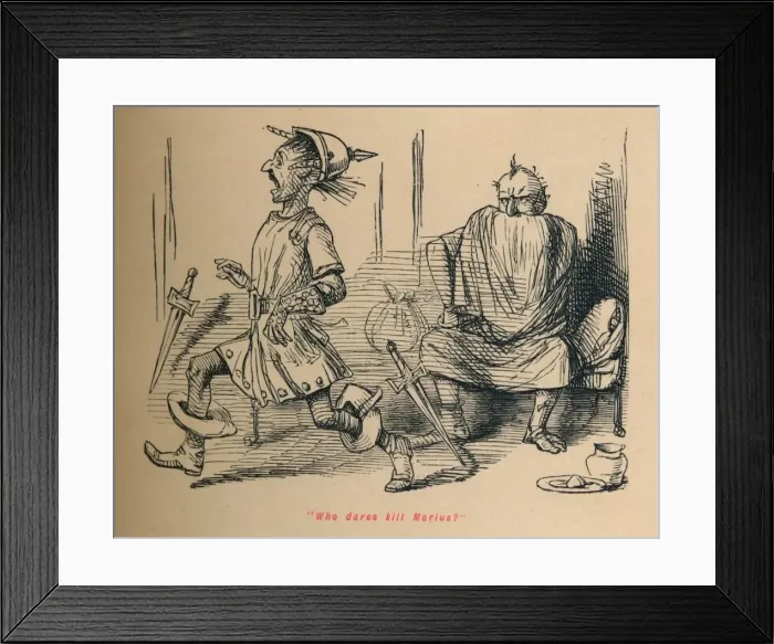 Framed Print : Who dares kill Marius?, 1852. Artist: John Leech Framed Print : Who dares kill Marius?, 1852. Artist: John Leech