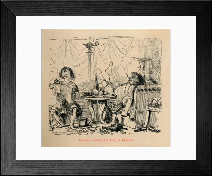 Framed Print : Terence reading his Play to Caecilius, 1852. Artist: John Leech