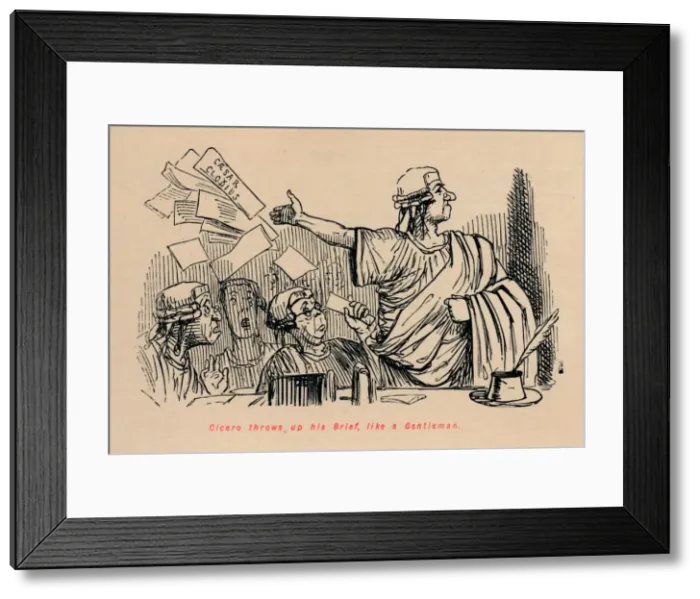 Framed Print : Cicero throws up his Brief, like a Gentleman, 1852. Artist: John Leech Framed Print : Cicero throws up his Brief, like a Gentleman, 1852. Artist: John Leech