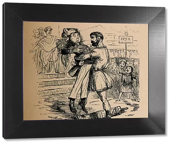 A Lictor is sent to arrest Publilius Volero, 1852. Artist: John Leech