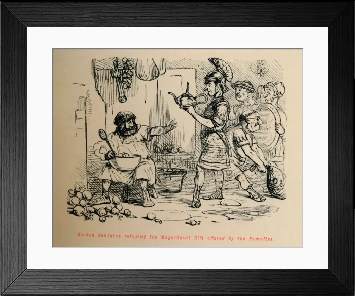 Framed Print : Curius Dentatus refusing the Magnificent Gift offered by the Samnites, 1852. Artist: John Leech Framed Print : Curius Dentatus refusing the Magnificent Gift offered by the Samnites, 1852. Artist: John Leech