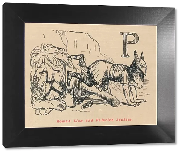 Roman Lion and Falerian Jackass, 1852. Artist: John Leech