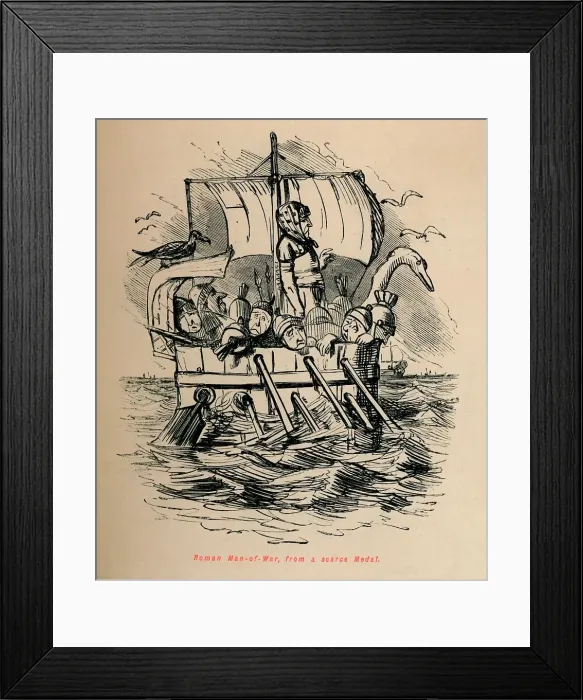 Framed Print : Roman Man-of-War, from a scarce Medal, 1852. Artist: John Leech Framed Print : Roman Man-of-War, from a scarce Medal, 1852. Artist: John Leech
