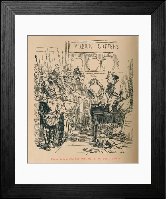 Framed Print : Hanno announcing the emptiness of the Public Coffers, 1852. Artist: John Leech Framed Print : Hanno announcing the emptiness of the Public Coffers, 1852. Artist: John Leech