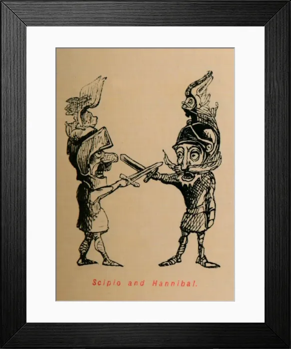 Framed Print : Scipio and Hannibal, 1852. Artist: John Leech Framed Print : Scipio and Hannibal, 1852. Artist: John Leech