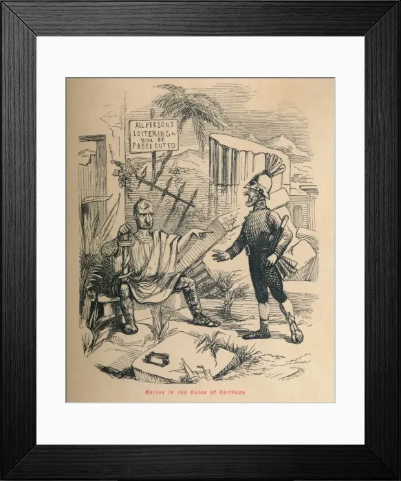 Framed Print : Marius in the Ruins of Carthage, 1852. Artist: John Leech Framed Print : Marius in the Ruins of Carthage, 1852. Artist: John Leech