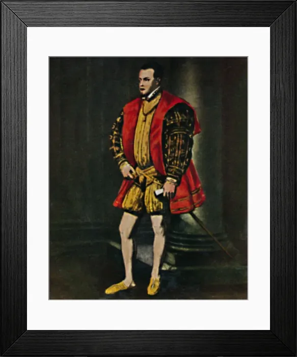 Framed Print : Konig Philipp II. Von Spanien 1527-1598. - Gemalde von Tizian, 1934 Framed Print : Konig Philipp II. Von Spanien 1527-1598. - Gemalde von Tizian, 1934