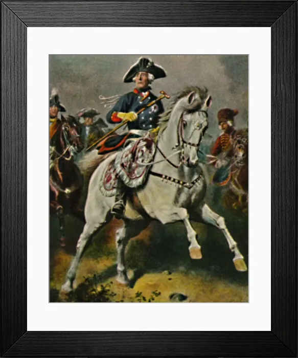 Framed Print : Friedrich der Grosze 1712-1786 als Schlachtenkonig. - Gemalde von Camphausen, 1934 Framed Print : Friedrich der Grosze 1712-1786 als Schlachtenkonig. - Gemalde von Camphausen, 1934