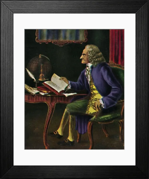 Framed Print : Voltaire 1694-1778. - Gemalde von Carmontel, 1934 Framed Print : Voltaire 1694-1778. - Gemalde von Carmontel, 1934