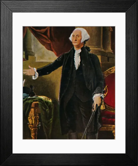 Framed Print : George Washington 1732-1799. - Stich nach dem Gemalde von G. C. Stuart, 1934 Framed Print : George Washington 1732-1799. - Stich nach dem Gemalde von G. C. Stuart, 1934