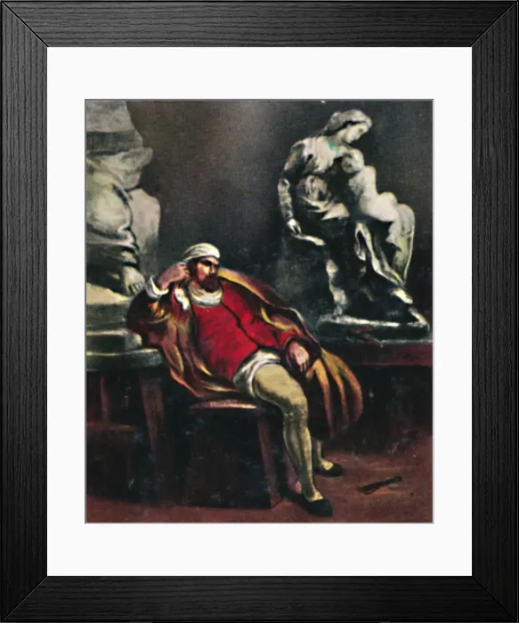Framed Print : Michelangelo 1475-1564. - Gemalde von Delacroix, 1934 Framed Print : Michelangelo 1475-1564. - Gemalde von Delacroix, 1934