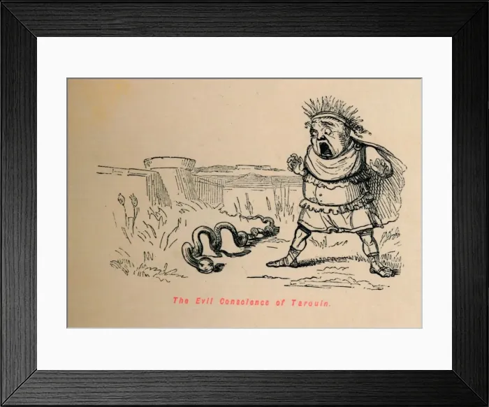 Framed Print : The Evil Conscience of Tarquin, 1852. Artist: John Leech Framed Print : The Evil Conscience of Tarquin, 1852. Artist: John Leech