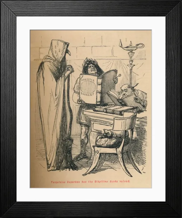 Framed Print : Tarquinius Superbus has the Sibylline Books valued, 1852. Artist: John Leech Framed Print : Tarquinius Superbus has the Sibylline Books valued, 1852. Artist: John Leech