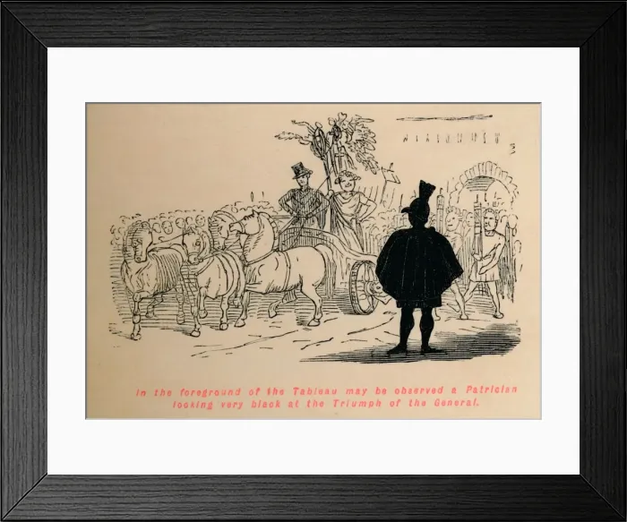Framed Print : In the foreground of the Tableau may be observed a Patrician looking very black at the Triumph of t Artist: John Leech Framed Print : In the foreground of the Tableau may be observed a Patrician looking very black at the Triumph of t Artist: John Leech