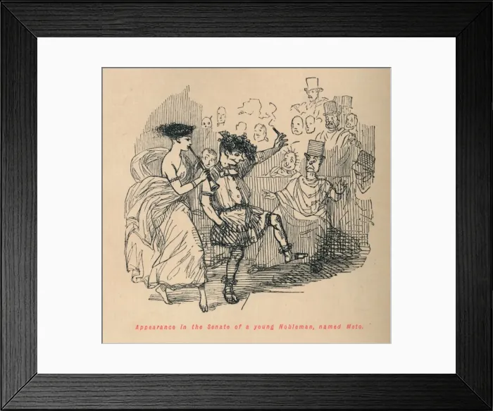 Framed Print : Appearance in the Senate of a young Nobleman, named Meto, 1852. Artist: John Leech Framed Print : Appearance in the Senate of a young Nobleman, named Meto, 1852. Artist: John Leech