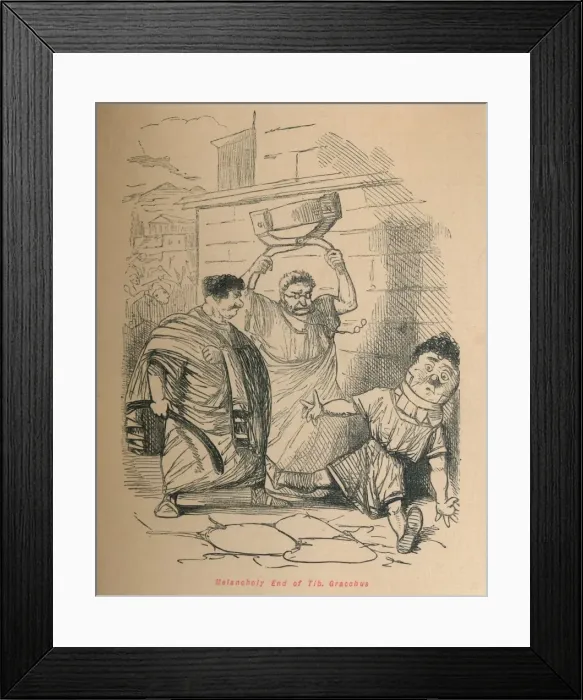 Framed Print : Melancholy End of Tib Gracchus, 1852. Artist: John Leech Framed Print : Melancholy End of Tib Gracchus, 1852. Artist: John Leech