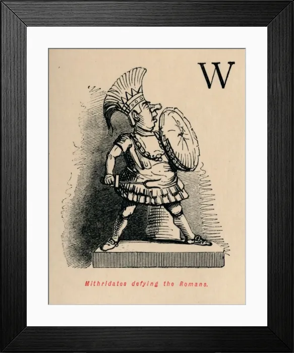 Framed Print : Mithridates defying the Romans, 1852. Artist: John Leech Framed Print : Mithridates defying the Romans, 1852. Artist: John Leech