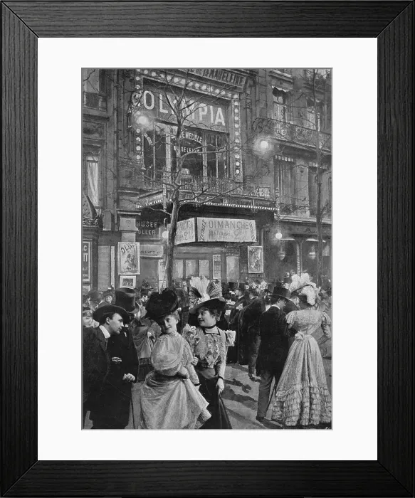Framed Print : Sur Le Boulevard - La Sortie De L Olympia, 1900 Framed Print : Sur Le Boulevard - La Sortie De L Olympia, 1900