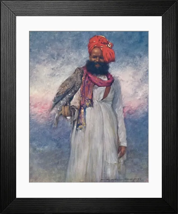 Framed Print : A Hawksman of Rajgarh, 1903. Artist: Mortimer L Menpes Framed Print : A Hawksman of Rajgarh, 1903. Artist: Mortimer L Menpes