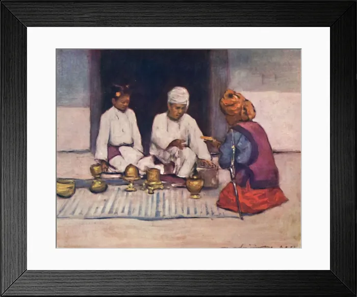Framed Print : A Shan Chief and his Wife, 1903. Artist: Mortimer L Menpes Framed Print : A Shan Chief and his Wife, 1903. Artist: Mortimer L Menpes