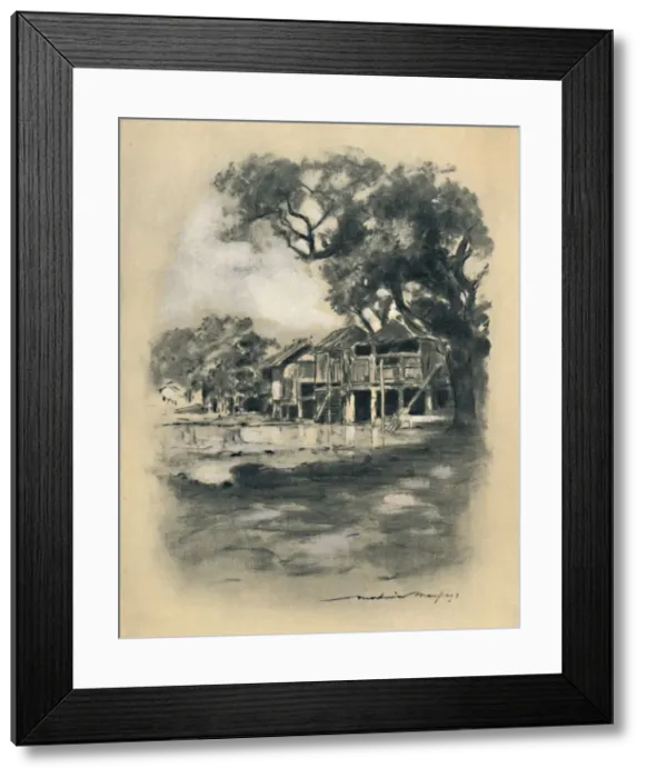 Framed Print : An Up-Country Village, 1903. Artist: Mortimer L Menpes Framed Print : An Up-Country Village, 1903. Artist: Mortimer L Menpes