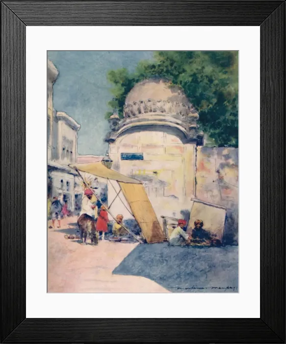 Framed Print : At a Street Corner, Amritsar, 1905. Artist: Mortimer Luddington Menpes Framed Print : At a Street Corner, Amritsar, 1905. Artist: Mortimer Luddington Menpes