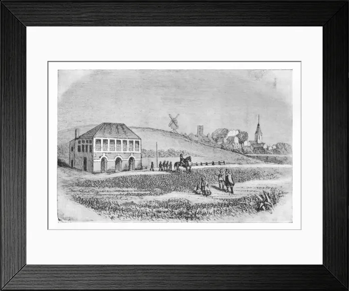 Framed Print : The First Grand Stand at Newmarket, c1765, (1911) Framed Print : The First Grand Stand at Newmarket, c1765, (1911)