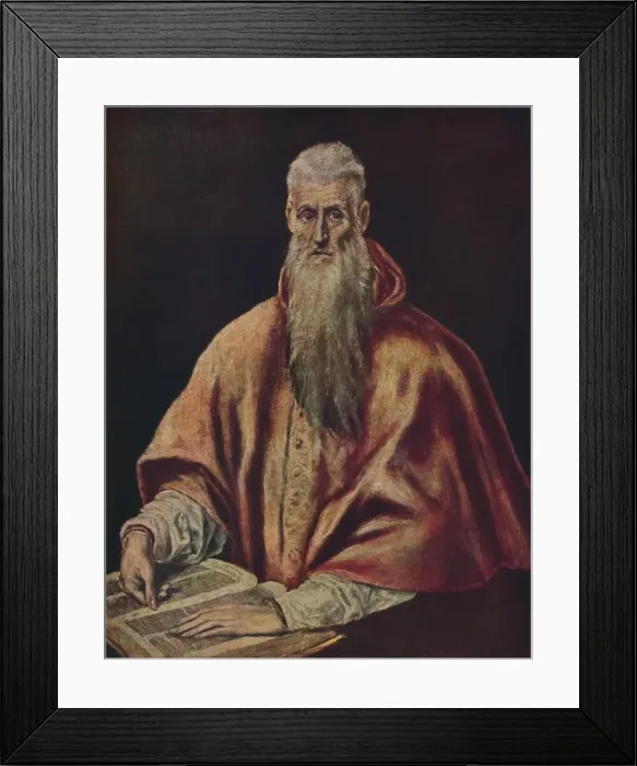 Framed Print : Der Heilige Hieronymus Als Kardinal, (Saint Jerome as Cardinal), c1590-1600, (1938). Artist: El Greco Framed Print : Der Heilige Hieronymus Als Kardinal, (Saint Jerome as Cardinal), c1590-1600, (1938). Artist: El Greco