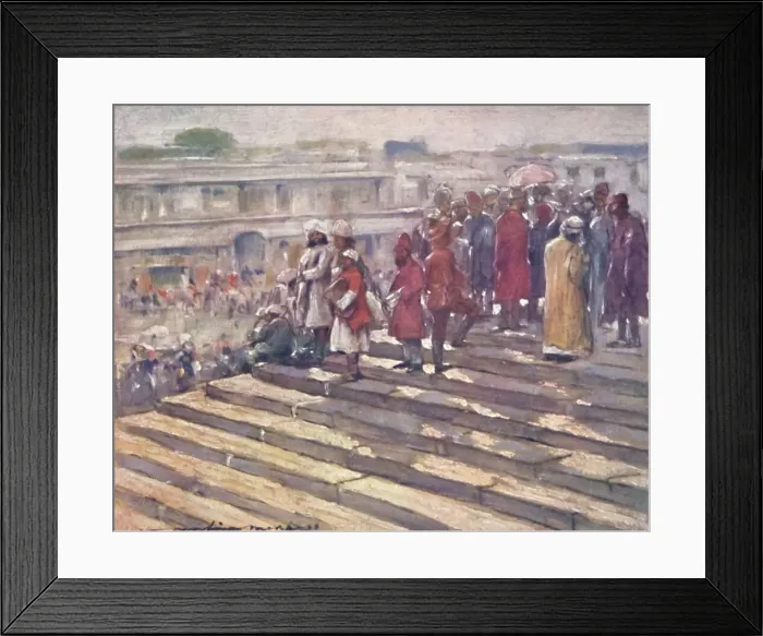 Framed Print : On the Steps of the Jumma Masjid, 1903. Artist: Mortimer L Menpes Framed Print : On the Steps of the Jumma Masjid, 1903. Artist: Mortimer L Menpes