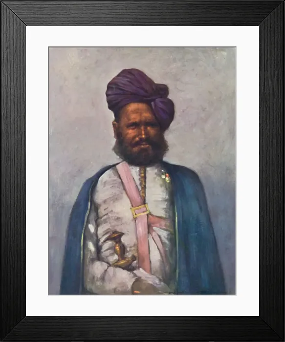 Framed Print : A Royal Retainer of Rajgarh, 1903. Artist: Mortimer L Menpes Framed Print : A Royal Retainer of Rajgarh, 1903. Artist: Mortimer L Menpes