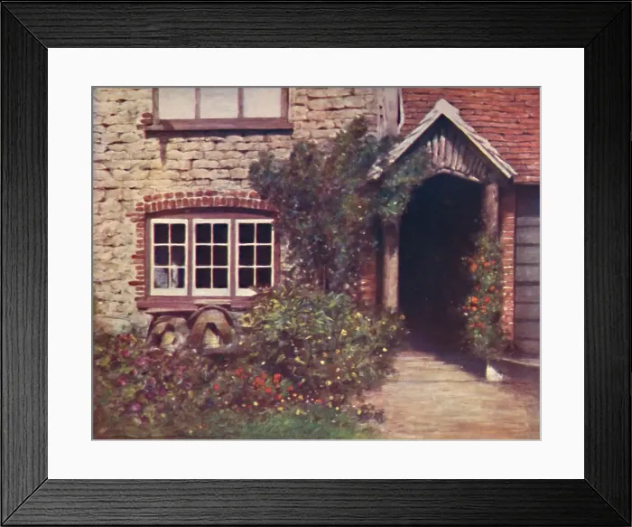 Framed Print : A Surrey Porch, 1903. Artist: Mortimer L Menpes Framed Print : A Surrey Porch, 1903. Artist: Mortimer L Menpes