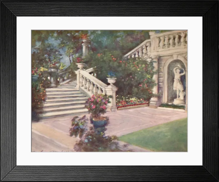 Framed Print : A Garden, Rome, 1903. Artist: Mortimer L Menpes Framed Print : A Garden, Rome, 1903. Artist: Mortimer L Menpes