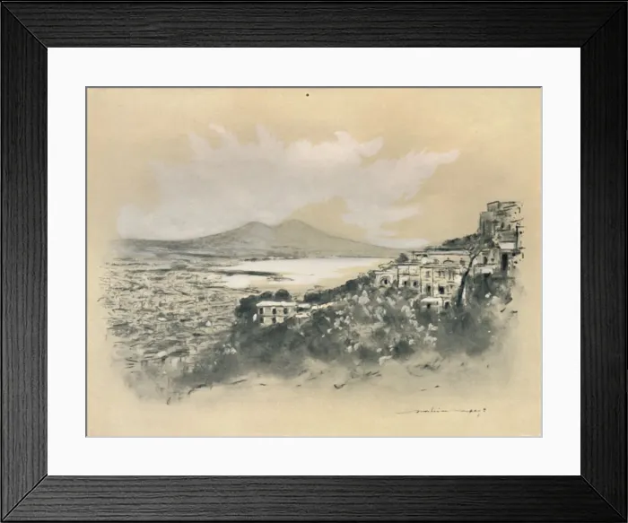 Framed Print : Naples and the Bay, 1903. Artist: Mortimer L Menpes Framed Print : Naples and the Bay, 1903. Artist: Mortimer L Menpes