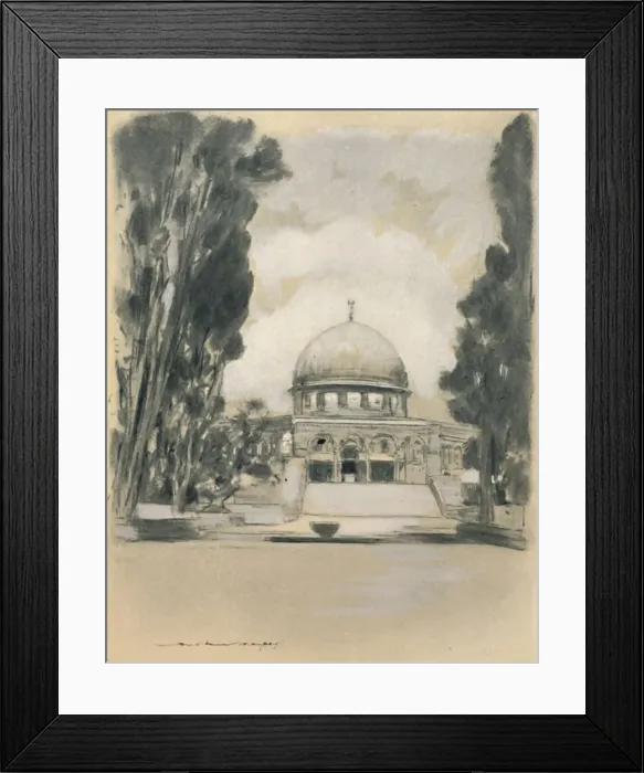 Framed Print : Mosque of Omar, Jerusalem, 1903. Artist: Mortimer L Menpes Framed Print : Mosque of Omar, Jerusalem, 1903. Artist: Mortimer L Menpes